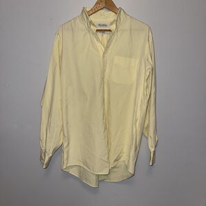 Brooks Brothers Shirt Men Large 16.5 Yellow Solid Long Sleeve Button